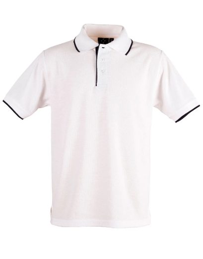 Picture of Winning Spirit, Mens S/L Pique Polo Contrast